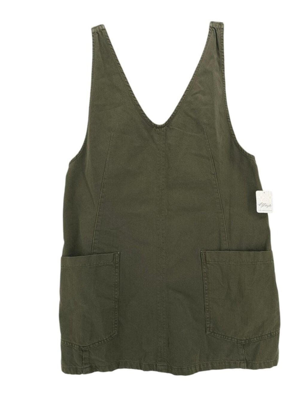 NWT FREE PEOPLE High Roller Skirtall Dress Moss Stone Green 100% Cotton LARGE